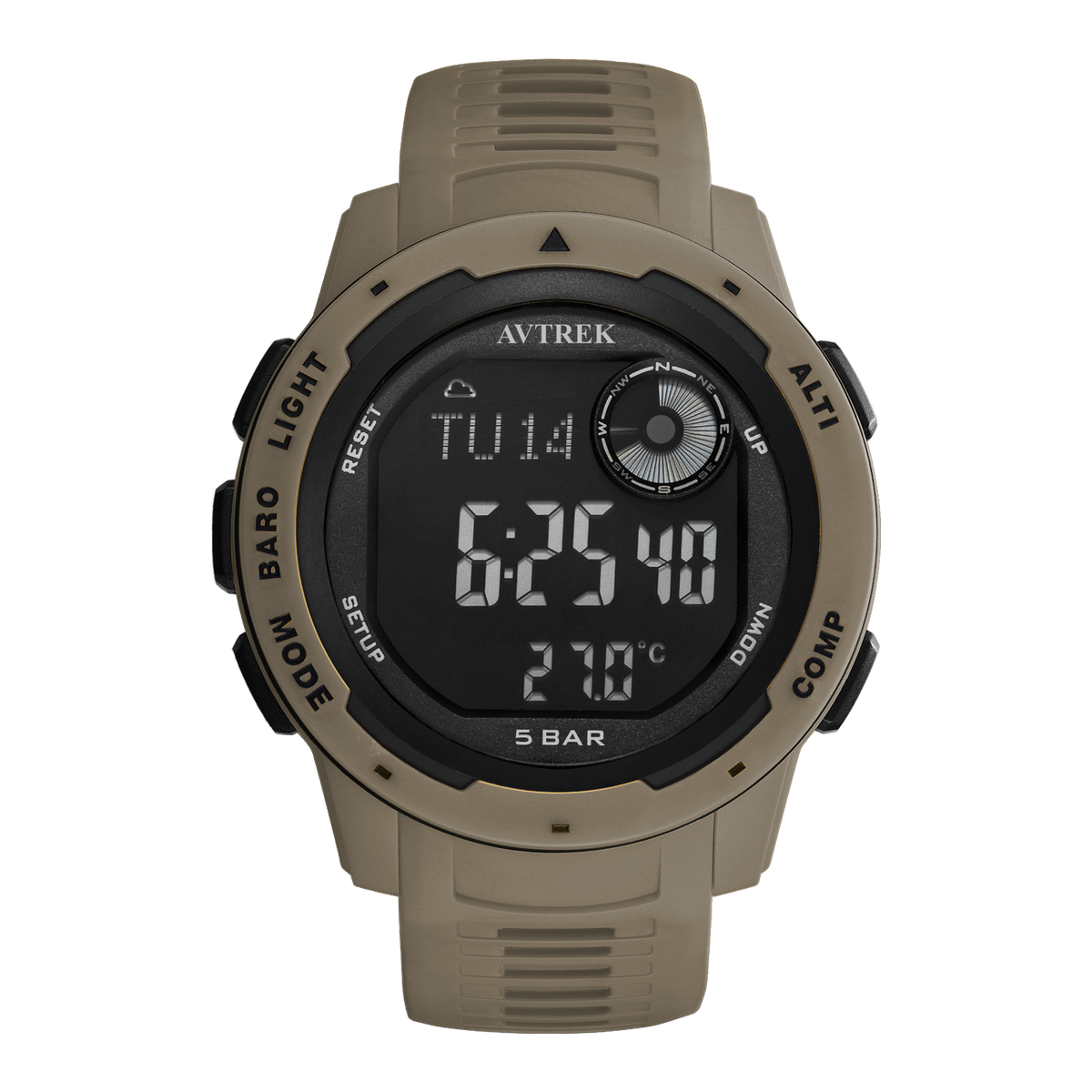AVTREK Tactical Watch with Compass Pedometer,50M Waterproof-2003 | Digital Altimeter Watch for Outdoor Hiking/Climbing/Walking