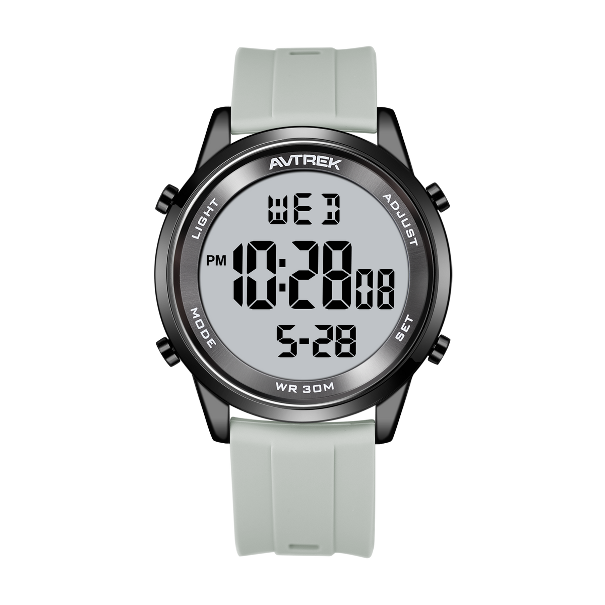 AVTREK Ultra-Thin Digital Watch Waterproof,and 5 Alarms/LED Backlight,Men's 2508 | Large dial Wristwatch with Stopwatch/Countdown/Hourly Chime,12h/24h,No Charging or App,Gift for Student Adults Elderly
