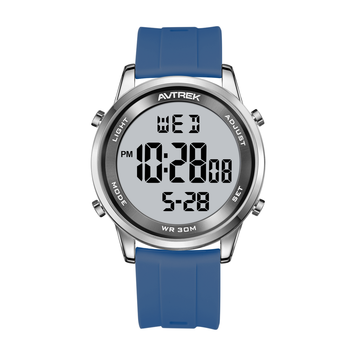 AVTREK Ultra-Thin Digital Watch Waterproof,and 5 Alarms/LED Backlight,Men's 2508 | Large dial Wristwatch with Stopwatch/Countdown/Hourly Chime,12h/24h,No Charging or App,Gift for Student Adults Elderly