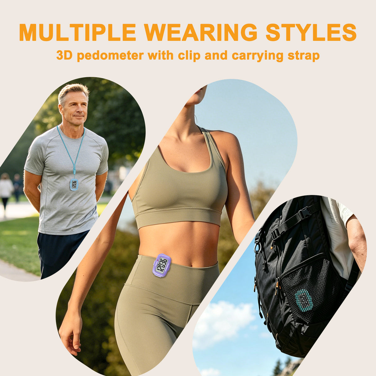 AVTREK 3D Step Counter Clip On with LED Backlight Pocket Pedometer for Walking Outdoor Activities Fitness Tracker Without Smartphone | No Smartphone No App Pocket Step Counter for Seniors, Men, Women & Teens,Outdoor Walking Fitness Tracker-2204